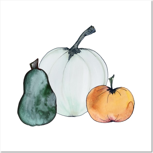 Fall Harvest Pumpkins Wall Art by Shirtacle